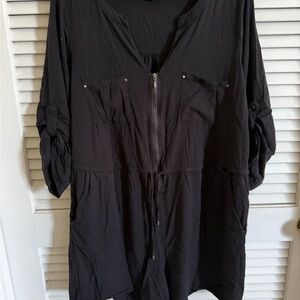 Torrid Black Zippered Romper. Sz 1x